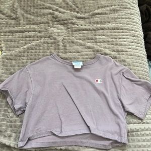 Purple cropped Champion shirt
